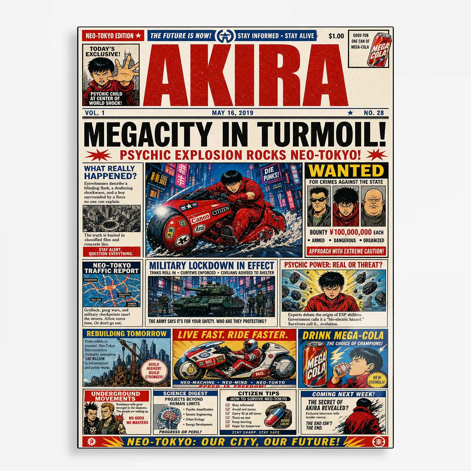 anime metal poster (1) s1 Anime Metal Poster Wall Decor - Neo City Newspaper - Image 1