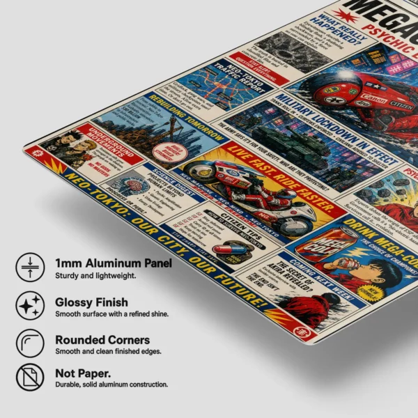 Anime Metal Poster Wall Decor - Neo City Newspaper - Image 6
