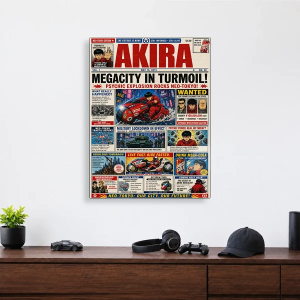 Anime Metal Poster Wall Decor - Neo City Newspaper - Image 4