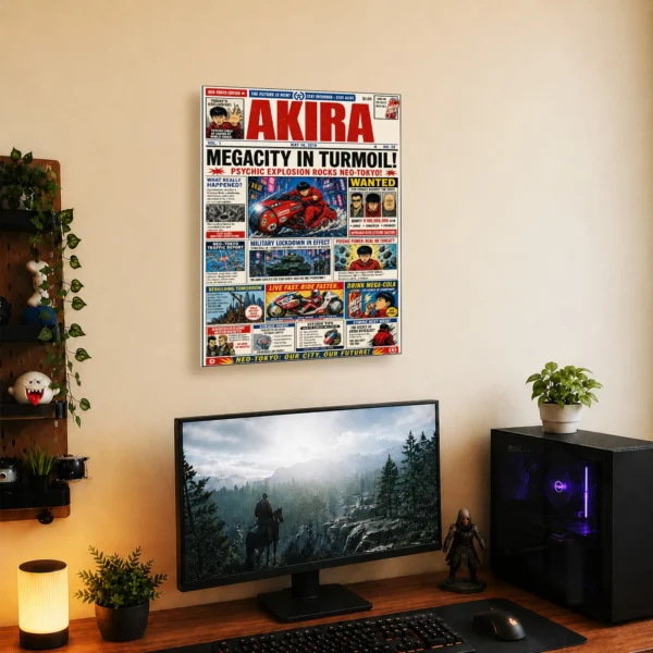 Anime Metal Poster Wall Decor - Neo City Newspaper - Image 5