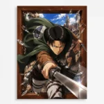 Anime Metal Poster Wall Decor - AOT Levi Ackerman - B