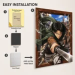 Anime Metal Poster Wall Decor - AOT Levi Ackerman - B - Image 2