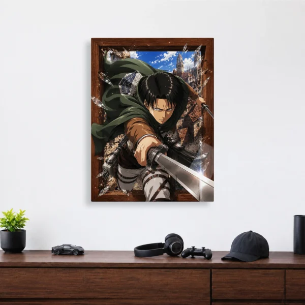 Anime Metal Poster Wall Decor - AOT Levi Ackerman - B - Image 4