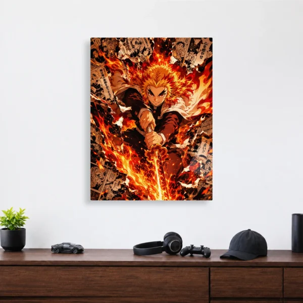 Anime Metal Poster Wall Decor - Slayer Rengoku - B - Image 4