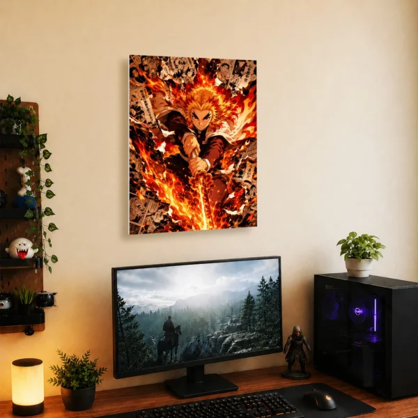 Anime Metal Poster Wall Decor - Slayer Rengoku - B - Image 5