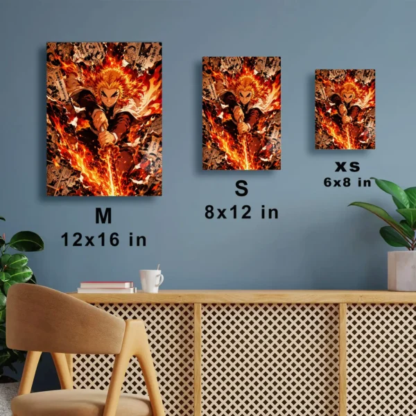 Anime Metal Poster Wall Decor - Slayer Rengoku - B - Image 7
