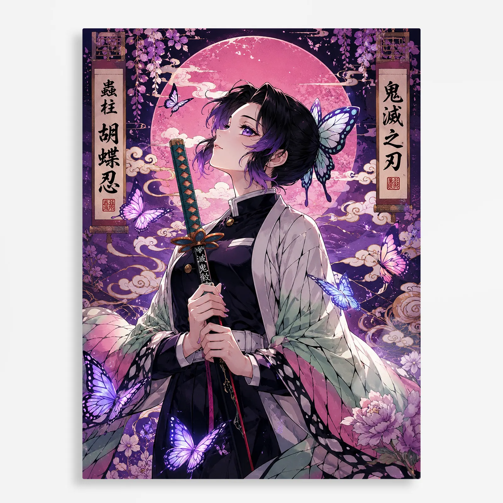 anime metal poster (101) s1 Anime Metal Poster Wall Decor - Slayer Shinobu - A - Image 1