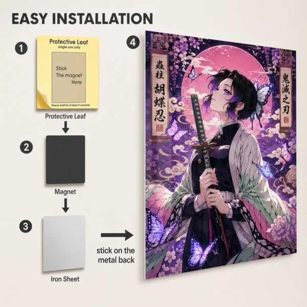 Anime Metal Poster Wall Decor - Slayer Shinobu - A - Image 2