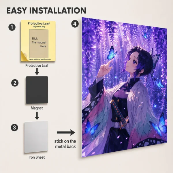 Anime Metal Poster Wall Decor - Slayer Shinobu - C - Image 2