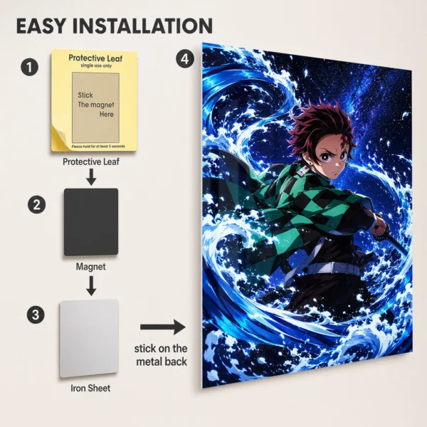 Anime Metal Poster Wall Decor - Slayer Tanjiro - A - Image 2