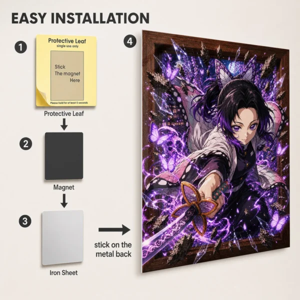 Anime Metal Poster Wall Decor - Slayer Shinobu - D - Image 2