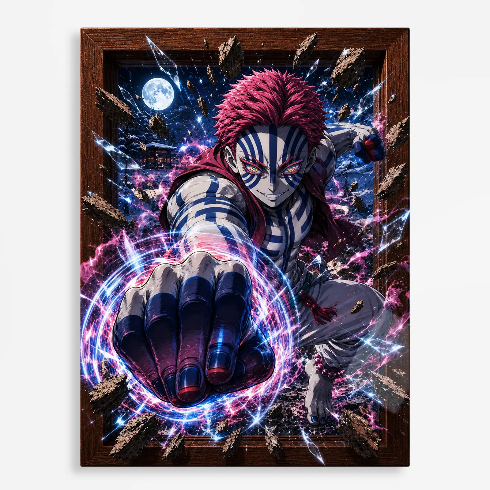 anime metal poster (107) s1 Anime Metal Poster Wall Decor - Slayer Akaza - A - Image 1