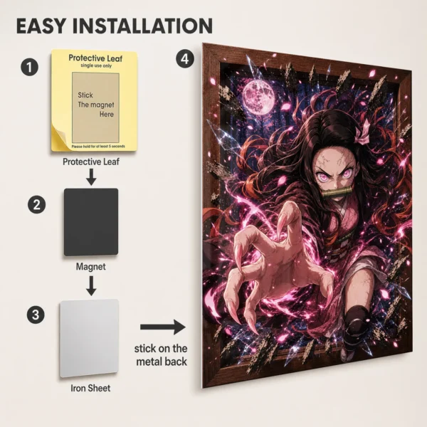Anime Metal Poster Wall Decor - Slayer Nezuko - A - Image 2