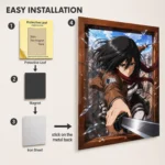 Anime Metal Poster Wall Decor - AOT Mikasa Ackerman - Image 2