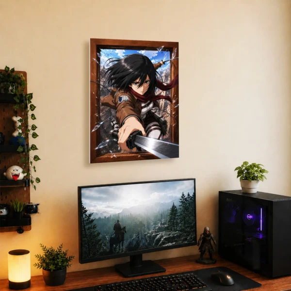 Anime Metal Poster Wall Decor - AOT Mikasa Ackerman - Image 5