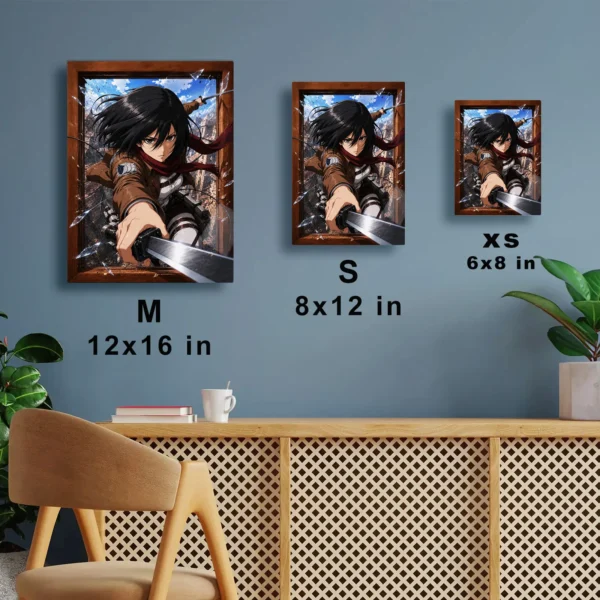 Anime Metal Poster Wall Decor - AOT Mikasa Ackerman - Image 7