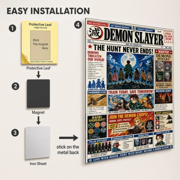 Anime Metal Poster Wall Decor - Slayer Newspaper - Image 2