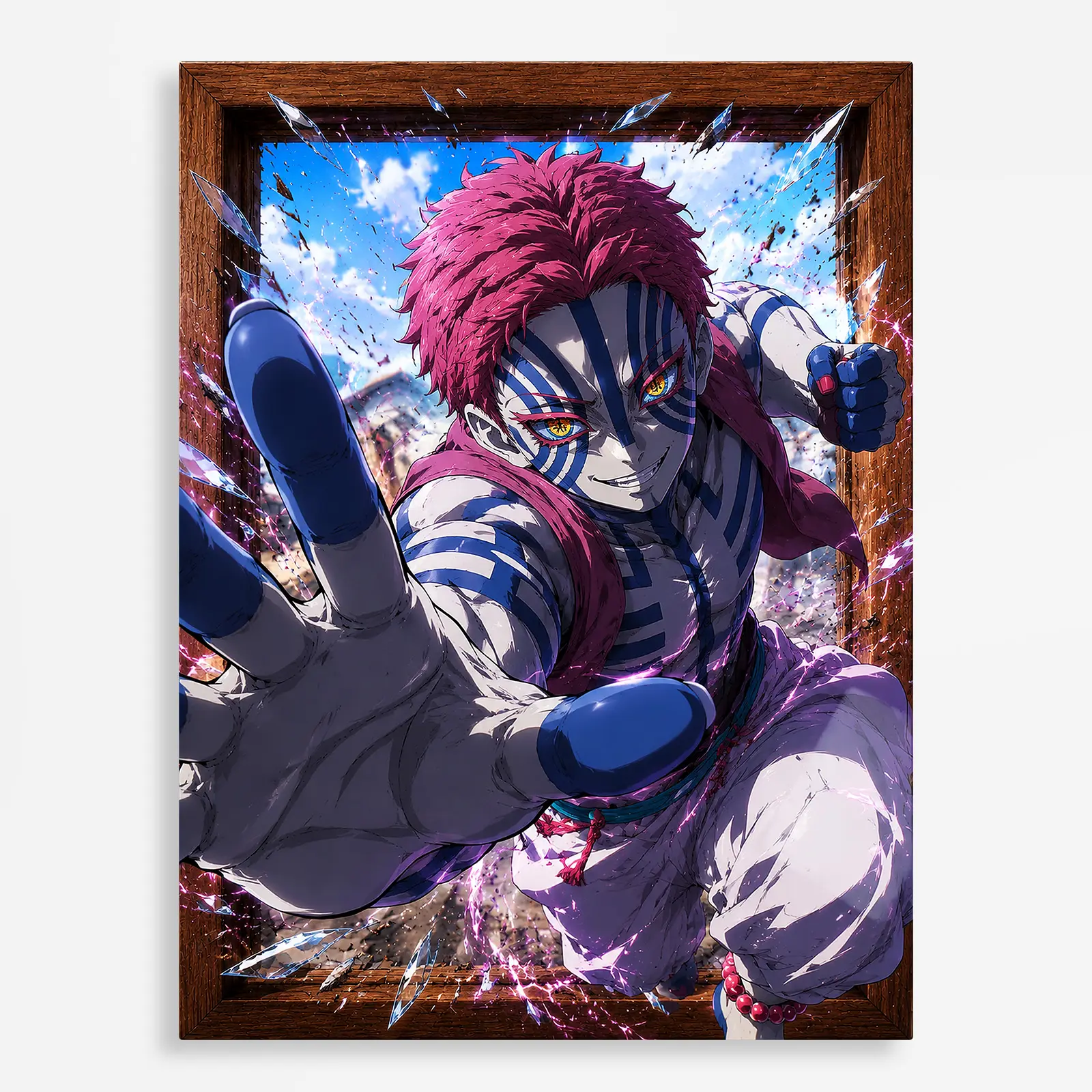 anime metal poster (112) s1 Anime Metal Poster Wall Decor - Slayer Akaza - B - Image 1