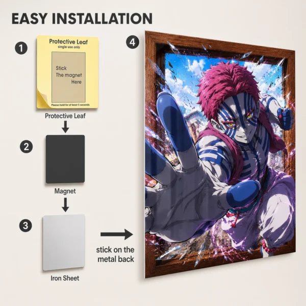 Anime Metal Poster Wall Decor - Slayer Akaza - B - Image 2