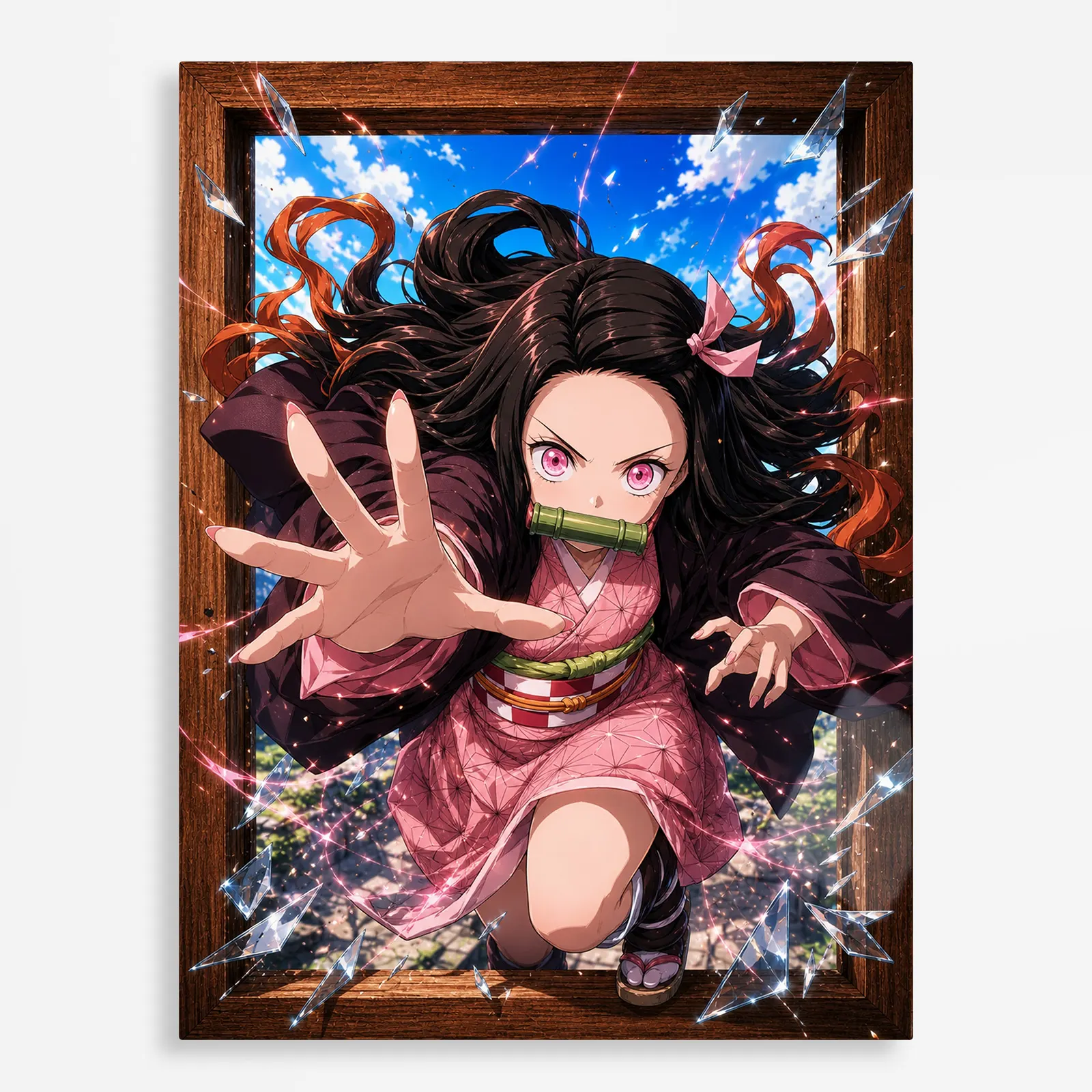anime metal poster (113) s1 Anime Metal Poster Wall Decor - Slayer Nezuko - B - Image 1