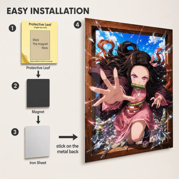 Anime Metal Poster Wall Decor - Slayer Nezuko - B - Image 2