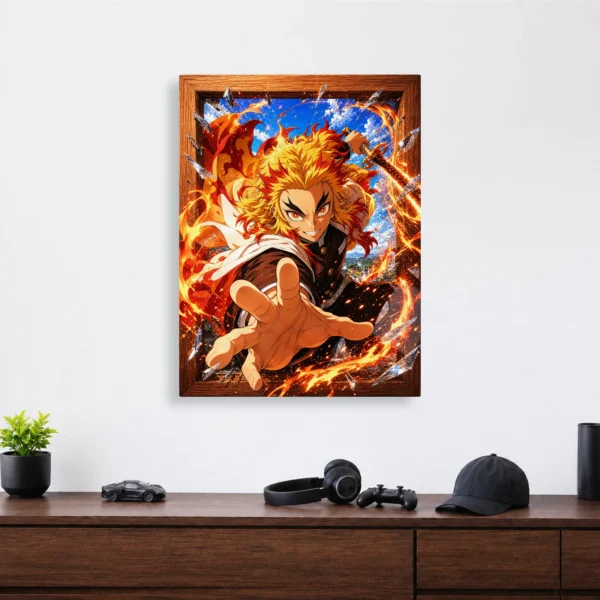 Anime Metal Poster Wall Decor - Slayer Rengoku - C - Image 4