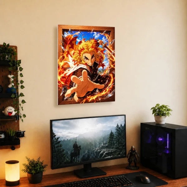 Anime Metal Poster Wall Decor - Slayer Rengoku - C - Image 5