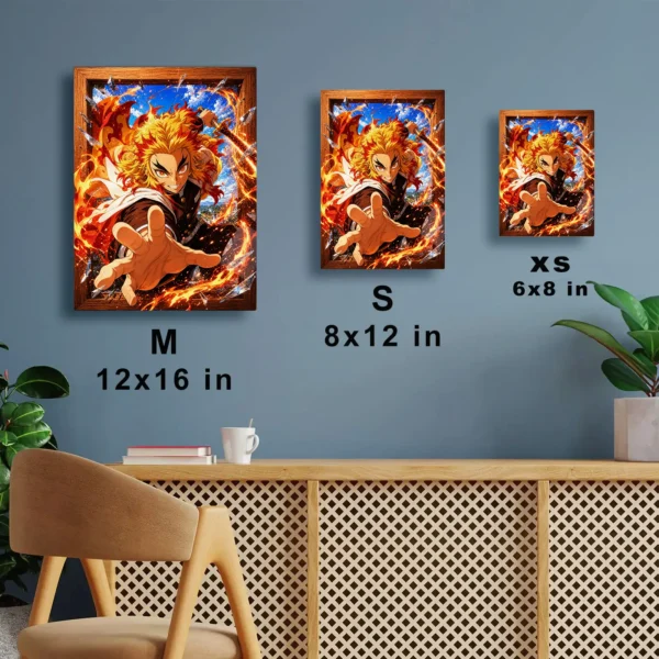 Anime Metal Poster Wall Decor - Slayer Rengoku - C - Image 7