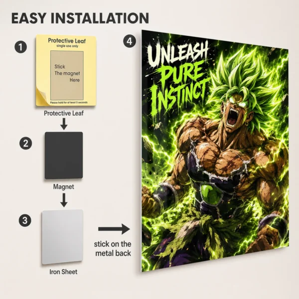 Anime Metal Poster Wall Decor - DB Broly - Image 2