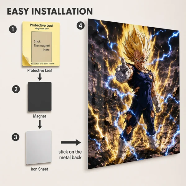 Anime Metal Poster Wall Decor - DB Vegeta - Image 2
