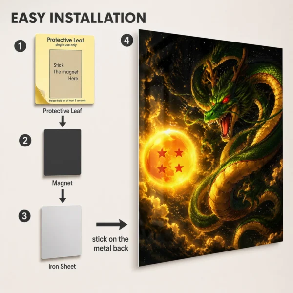 Anime Metal Poster Wall Decor - DB Shenron - Image 2