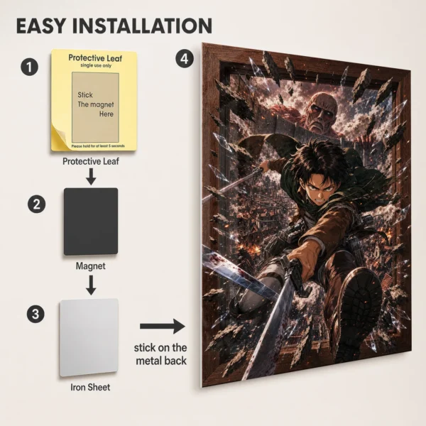 Anime Metal Poster Wall Decor - AOT - B - Image 2