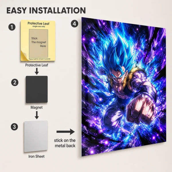 Anime Metal Poster Wall Decor - DB Vegeta - B - Image 2