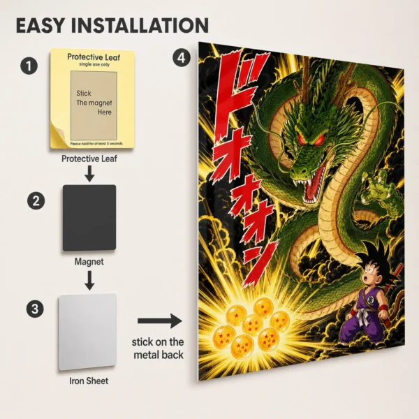 Anime Metal Poster Wall Decor - DB Shenron - A - Image 2
