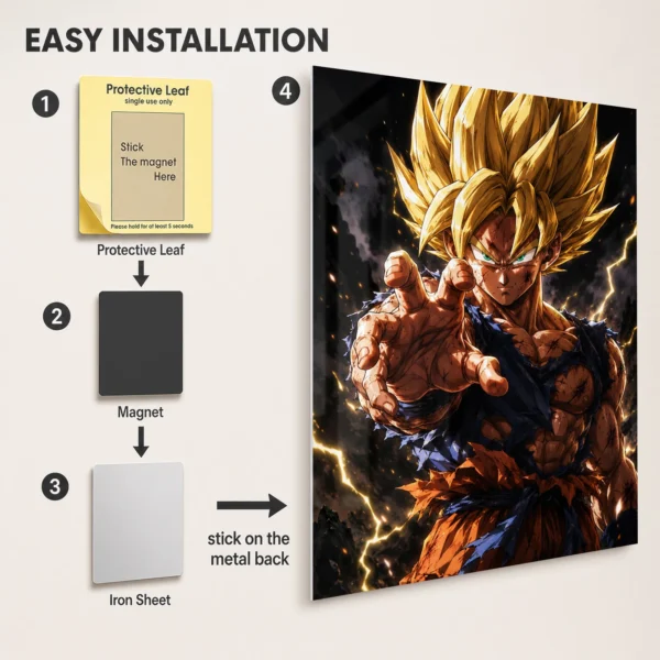 Anime Metal Poster Wall Decor - DB Goku - Image 2