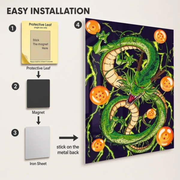 Anime Metal Poster Wall Decor - DB Shenron - C - Image 2