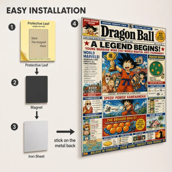 Anime Metal Poster Wall Decor - DB Newspaper - Image 2