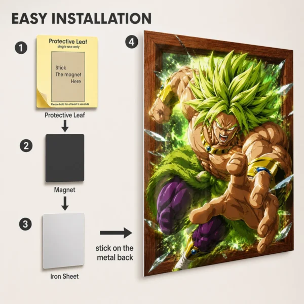Anime Metal Poster Wall Decor - DB Broly - A - Image 2