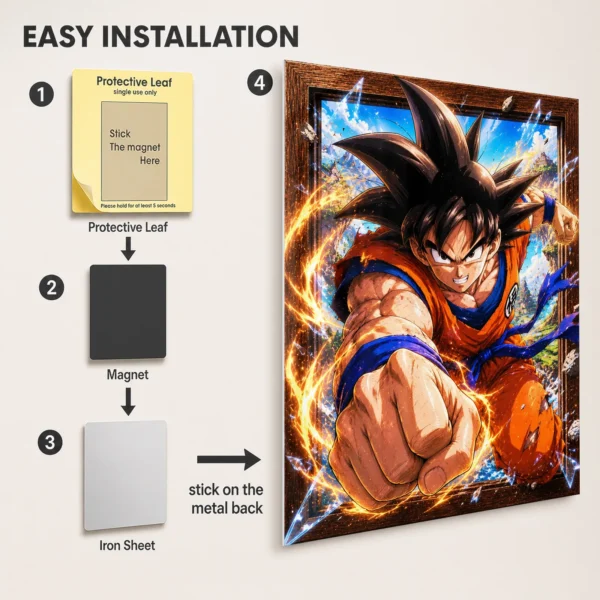 Anime Metal Poster Wall Decor - DB Goku - B - Image 2