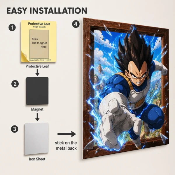 Anime Metal Poster Wall Decor - DB Vegeta - C - Image 2