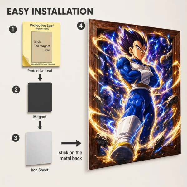 Anime Metal Poster Wall Decor - DB Vegeta - D - Image 2
