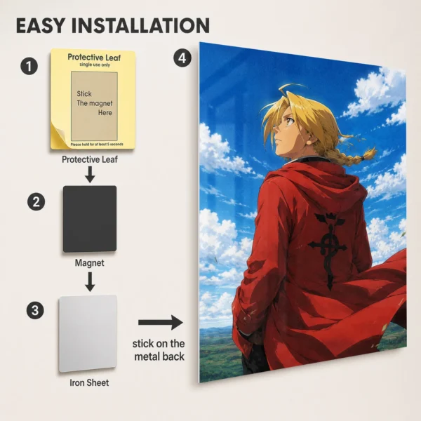 Anime Metal Poster Wall Decor - FMA Edward Elric - Image 2