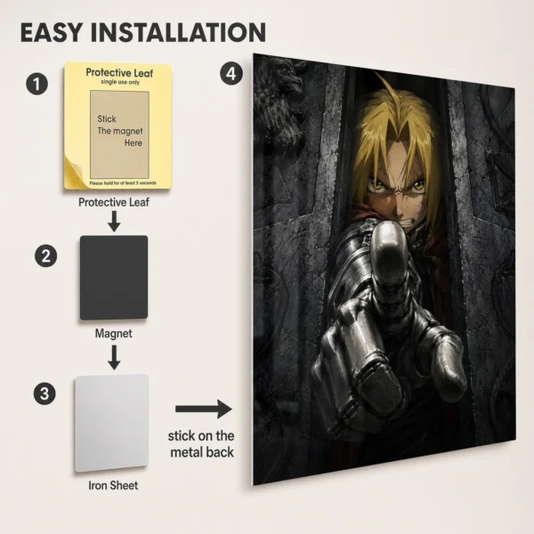 Anime Metal Poster Wall Decor - FMA Edward Elric - A - Image 2