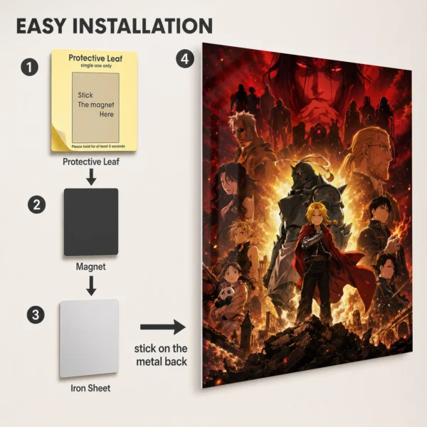 Anime Metal Poster Wall Decor - FMA - D - Image 2