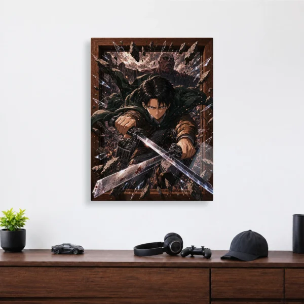 Anime Metal Poster Wall Decor - AOT Levi Ackerman - C - Image 4