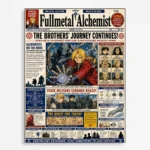 Anime Metal Poster Wall Decor - FMA Newspaper