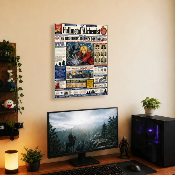 Anime Metal Poster Wall Decor - FMA Newspaper - Image 5