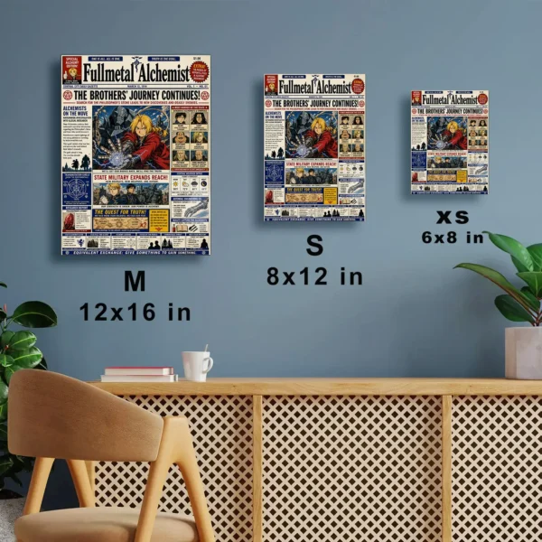 Anime Metal Poster Wall Decor - FMA Newspaper - Image 7