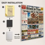 Anime Metal Poster Wall Decor - AOT Newspaper - Image 2