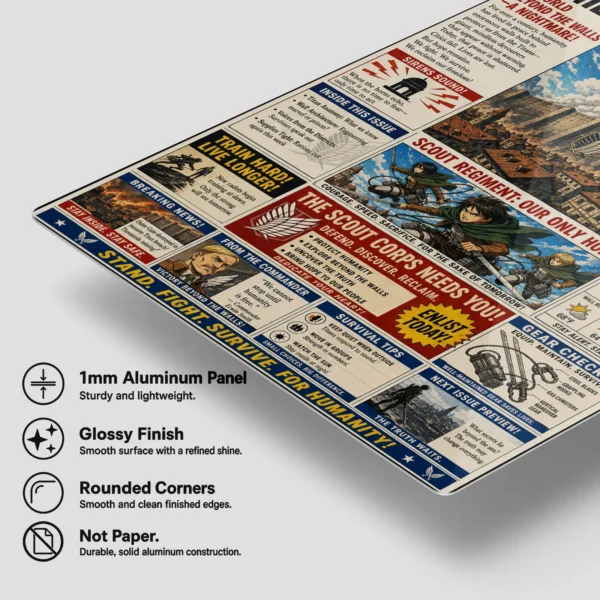 Anime Metal Poster Wall Decor - AOT Newspaper - Image 6
